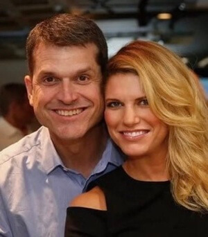 Jim Harbaugh with her current wife.